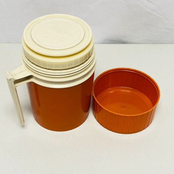 Vintage Thermos 10oz Insulated Hot or Cold Food Cup Orange King Seely Model 7002 - Picture 5 of 11